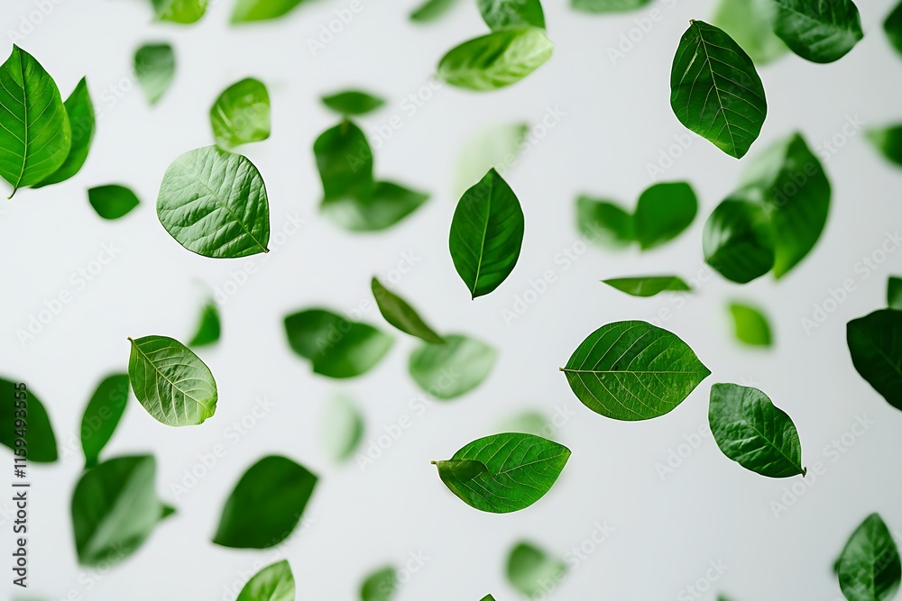 Green Leaf Collection: Artistic Watercolor and Detailed Digital Illustrations Featuring Clovers, Tropical Leaves, Falling Foliage, and Textured Dry Leaves - Perfect for Nature-Themed Designs and Decor