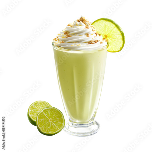Key Lime Pie Shake on transparent  background