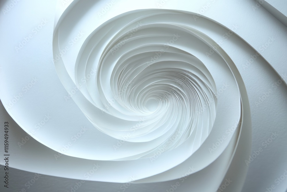 Obraz premium A minimalist paper - cut spiral that creates a hypnotic, three - dimensional effect