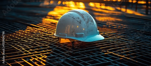Construction Hard Hat at Sunset