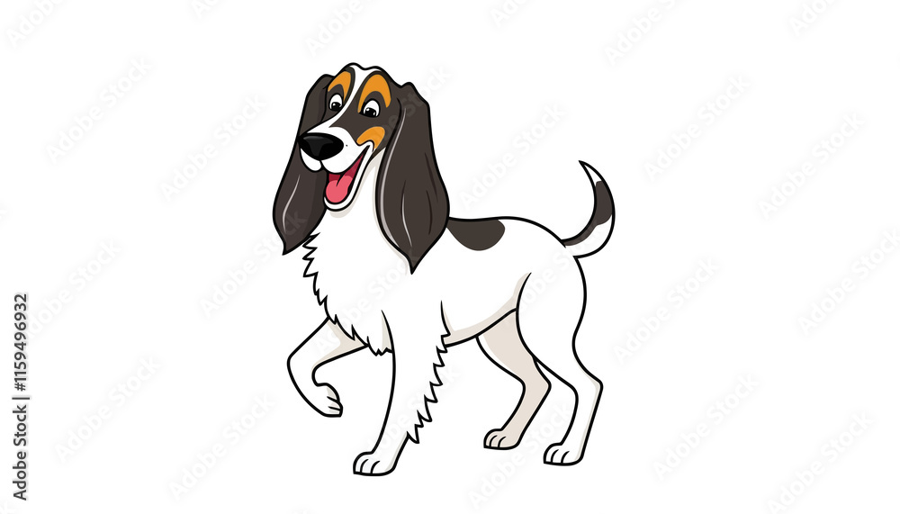 Fototapeta premium A cute white cartoon dog illustration