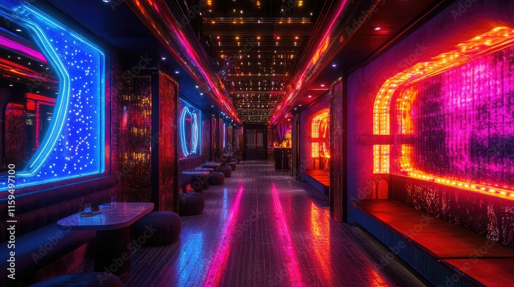 Neon Nights: A Vibrant Corridor of Electric Hues Neon Nights: A Vibrant Corridor of Electric Hues