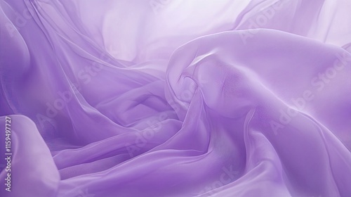 Draped Lavender Fabric Softly Flows Creating Elegant Curves