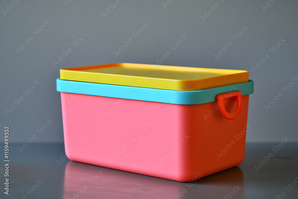 Compact plastic storage box for dorm rooms, vibrant colors, sleek design Compact plastic storage box for dorm rooms, vibrant colors, sleek design
