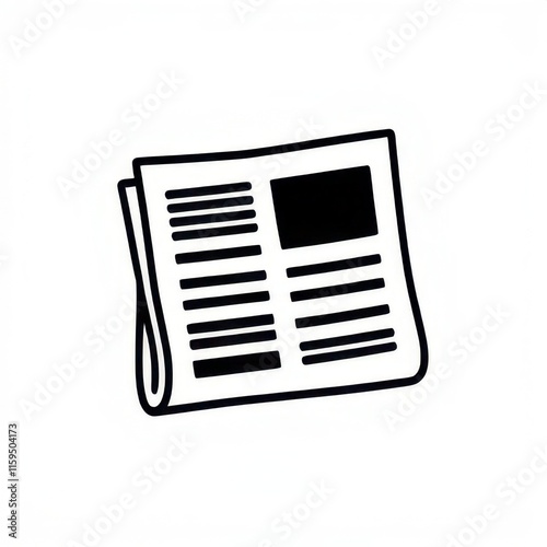 black and white news paper in white backround