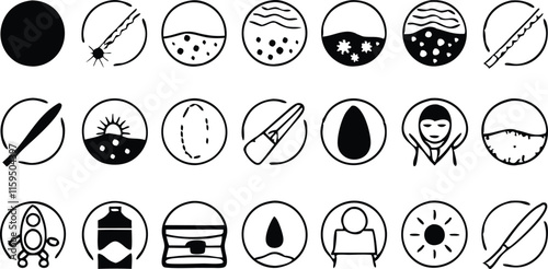 Dermatology Line Icons Set,easter vector.