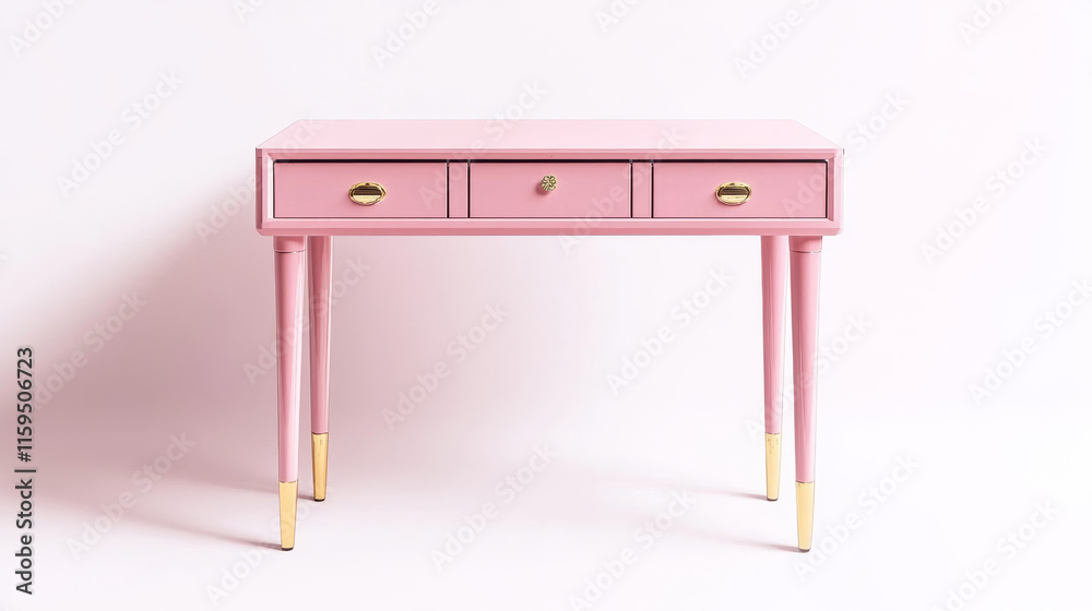 Vector Pink Dressing Table isolated on white background Vector Pink Dressing Table isolated on white background