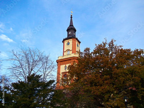 Obraz na płótnie Blick zum Glockenturm der Maria Magdalenen Kirche
w salonie
