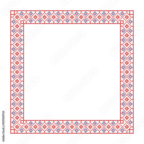 Square frame cross stitch pattern