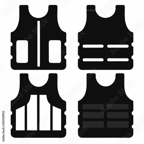 Bullet proof vest silhouette icon