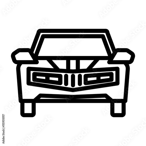 Luxurious Car Vector Line Icon Design