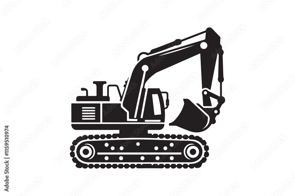 Creative excavator illustration Creative excavator illustration