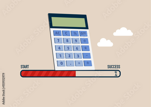 Investment progress. Challenge your progress and win the race. Flat vector illustration.