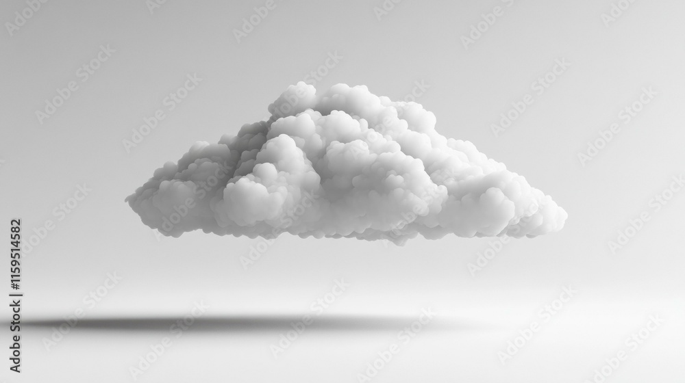 A single, fluffy cloud floats in a minimalist setting. AI. A single, fluffy cloud floats in a minimalist setting. AI.