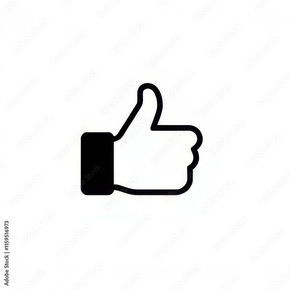 black and white like button in white backround black and white like button in white backround