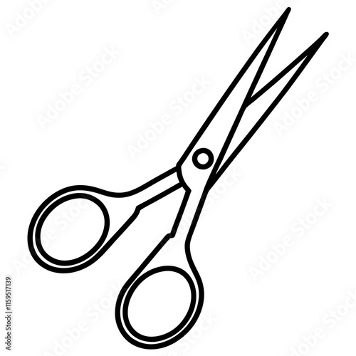 Silhouette of Surgical Scissors on White Background