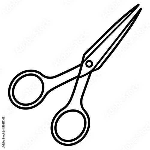 Silhouette of Surgical Scissors on White Background