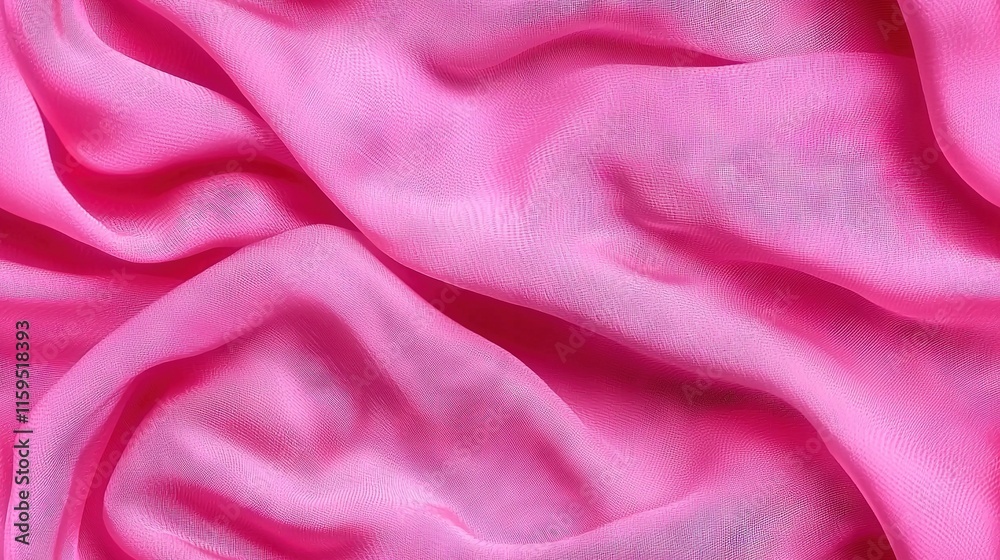 Fototapeta premium A pink fabric close-up with an abundance of light pink fabric below