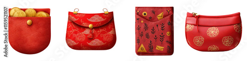 Chinese festival elements colorful red accessories for celebrations photo