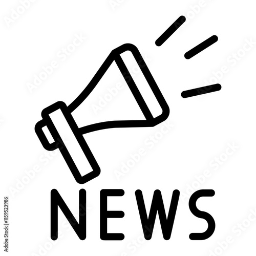 News Broadcast Vector Line Icon Design