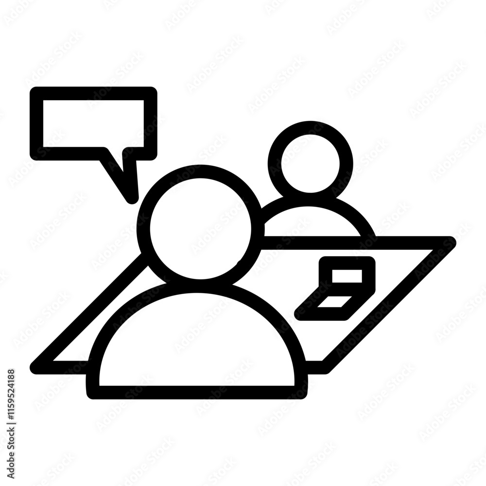 Interview Vector Line Icon Design Interview Vector Line Icon Design