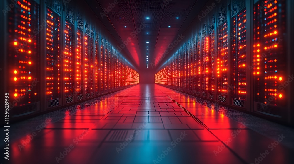 Illuminated server room corridor. (19) Illuminated server room corridor. (19)