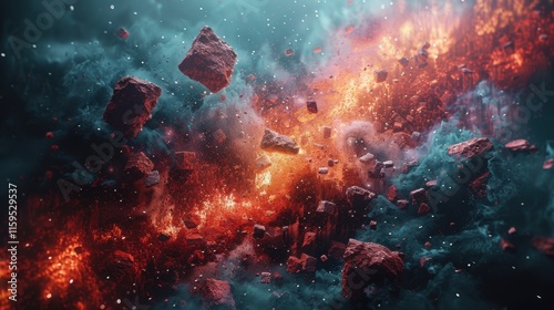 Fiery Cosmic Collision 8K Abstract Chaos Background