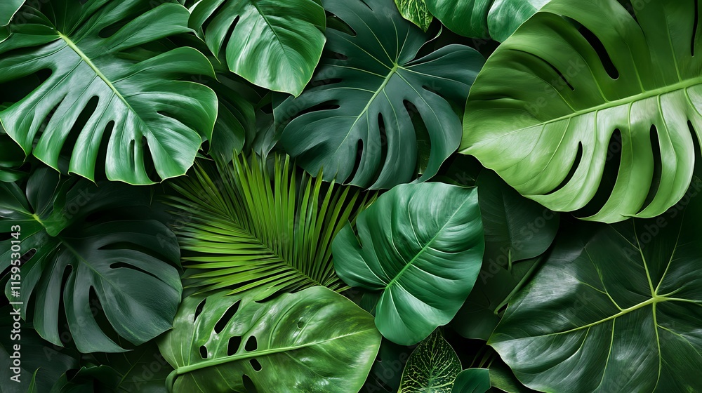 custom made wallpaper toronto digitalGreen Leaf Collection: Artistic Watercolor and Detailed Digital Illustrations Featuring Clovers, Tropical Leaves, Falling Foliage, and Textured Dry Leaves - Perfect for Nature-Themed Designs and Decor