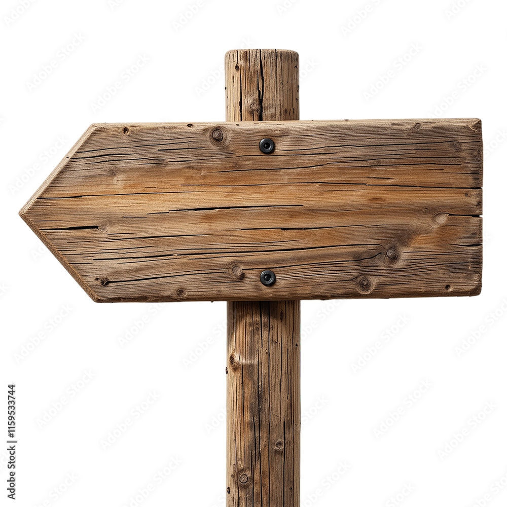 Fototapeta premium Vintage Wooden Arrow Transparent PNG