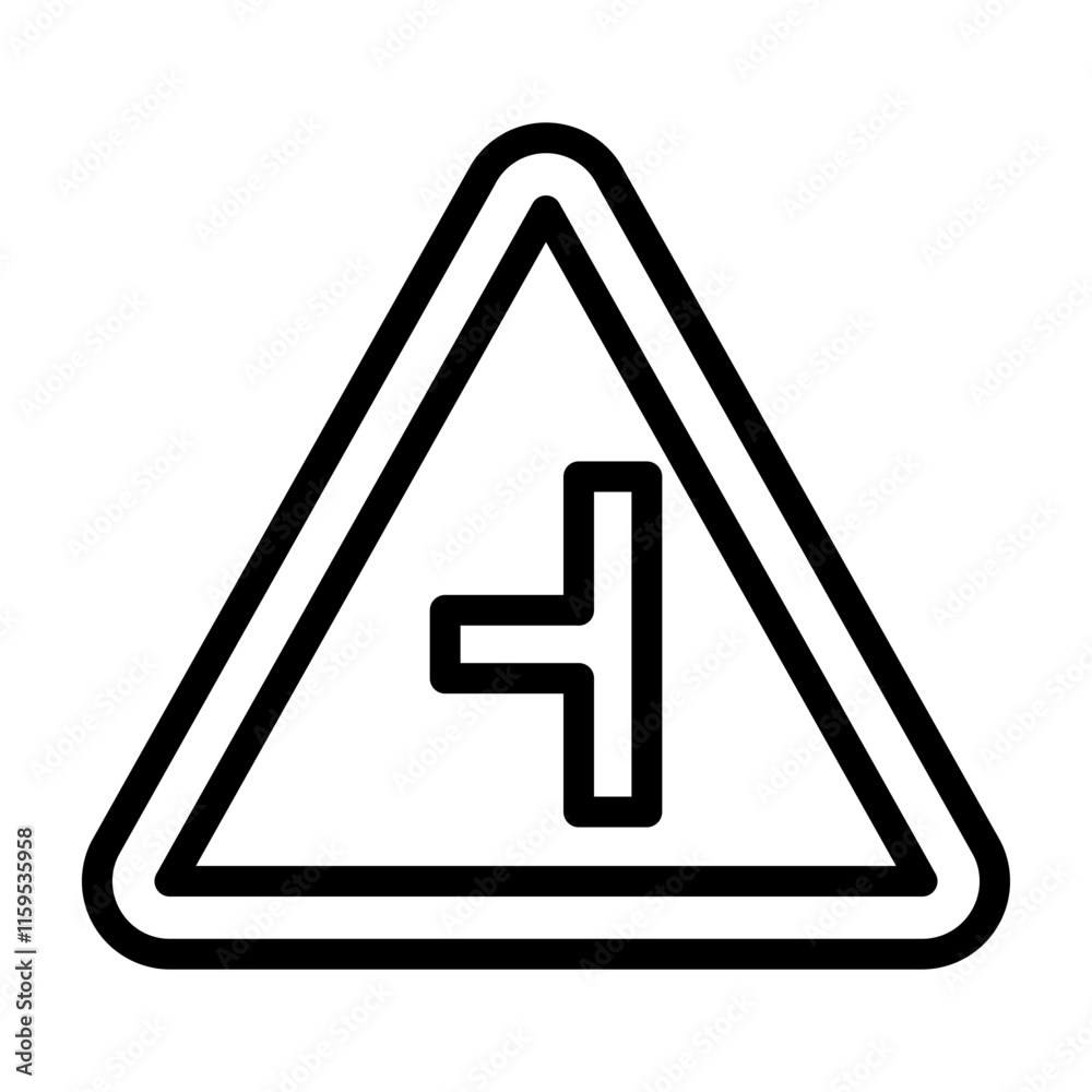 Side Road Vector Line Icon Design Side Road Vector Line Icon Design