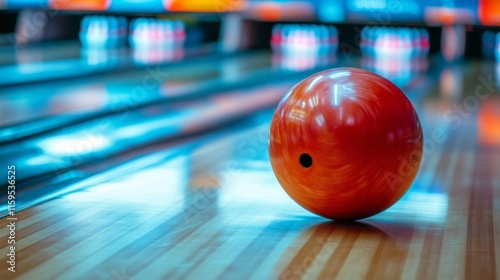 Bowling game relaxing background generetad by ai photo