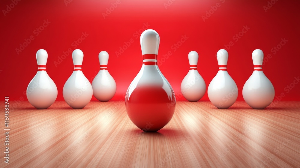Naklejka premium Bowling game relaxing background generetad by ai