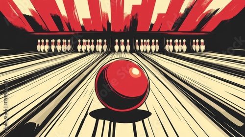 Bowling game relaxing background generetad by ai