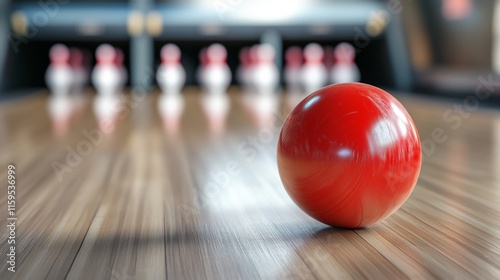 Bowling game relaxing background generetad by ai photo