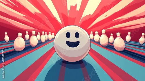 Bowling game relaxing background generetad by ai photo