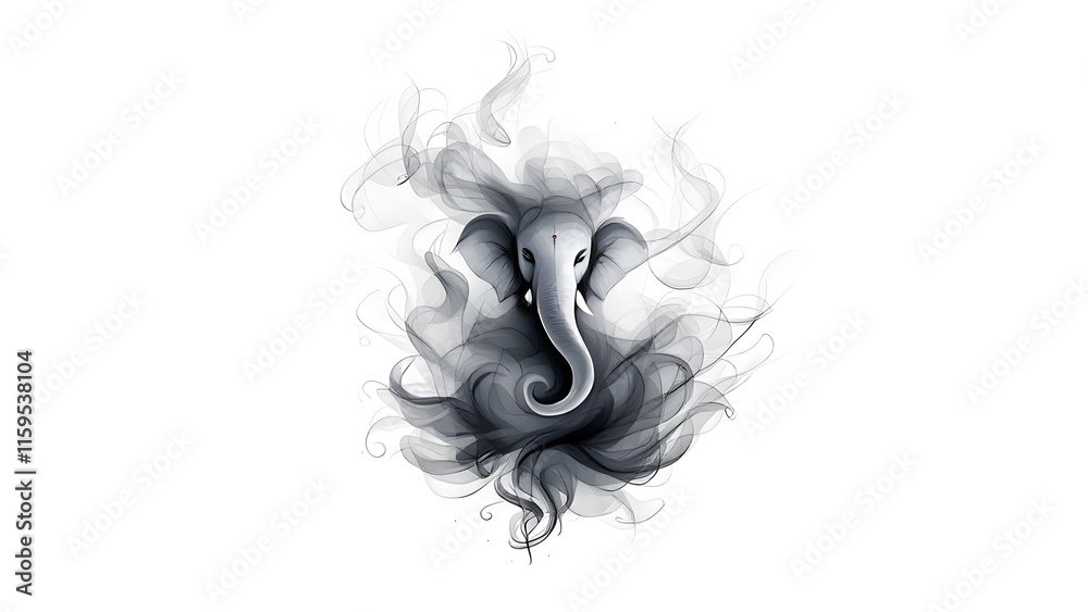 Fototapeta premium Divine Swirls Ganesha 