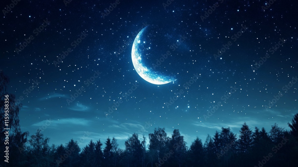 Fototapeta premium Night sky nature landscape background