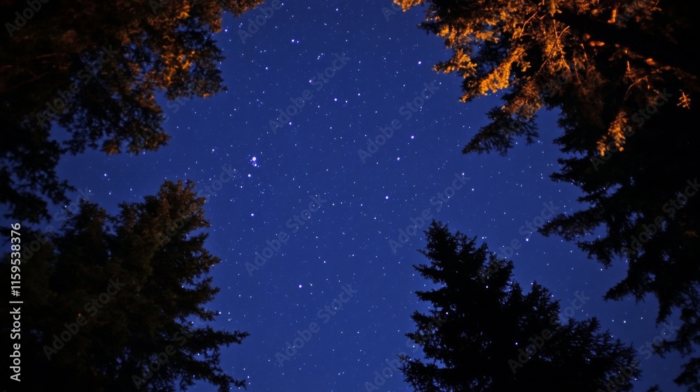 Naklejka premium Night sky nature landscape background