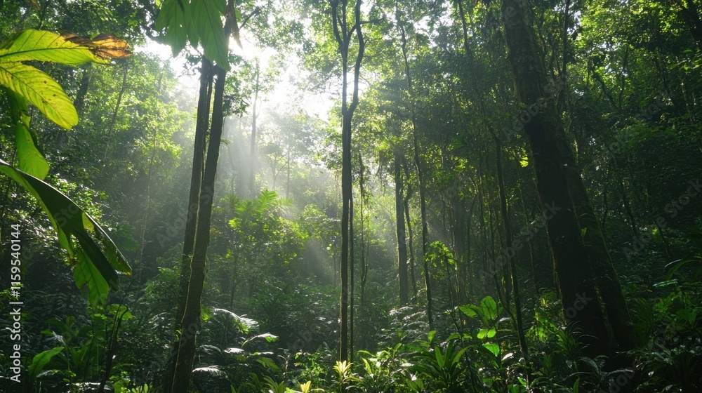 Sunlit Green Forest Representing Nature Conservation Sunlit Green Forest Representing Nature Conservation