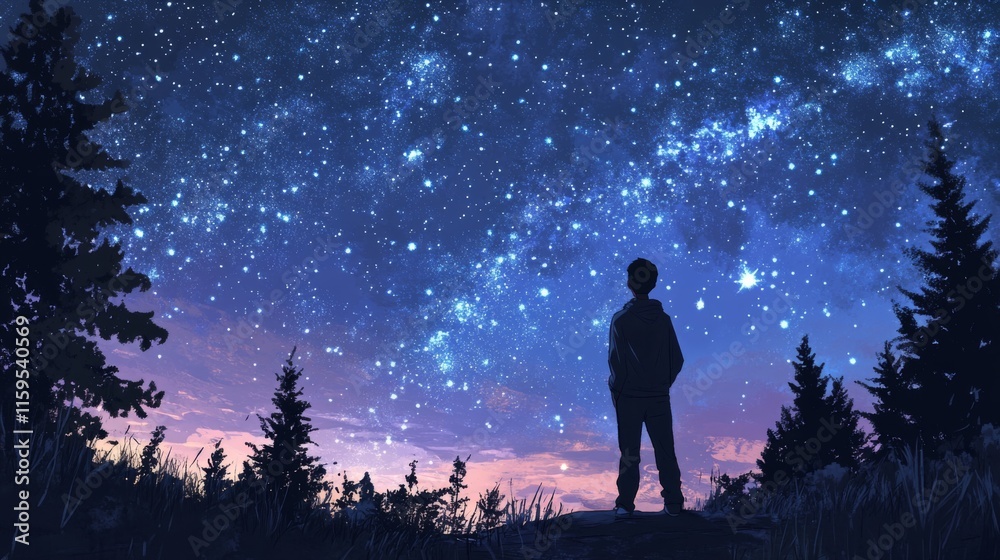 Obraz premium Night sky nature landscape background