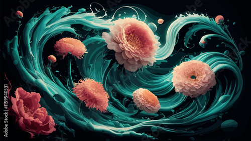 blooming tides petal drift wave garden inked blossoms flowing floral petal streams whispering waves floral currents ink ripple blooms
wave-kissed
