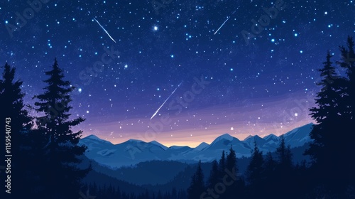 Night sky nature landscape background
