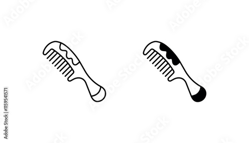 Fur combs icon design with white background stock illustration