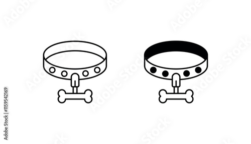 Pet Collar icon design with white background stock illustration