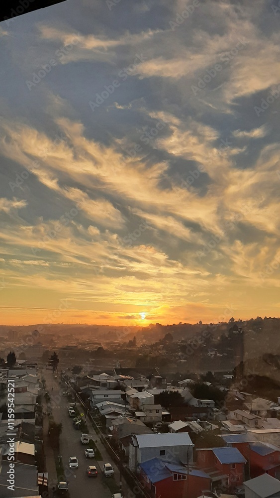 Fototapeta premium puesta de sol en la ciudad