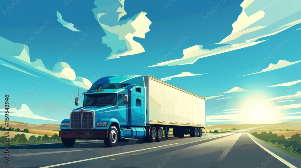 Obraz premium Delivery truck transportation illustration