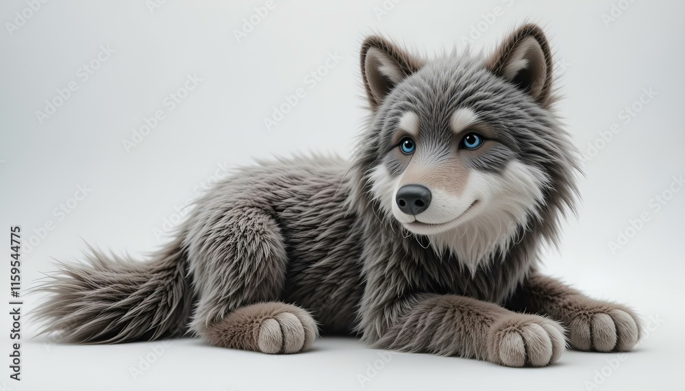 Obraz premium a toy wolf on a white background