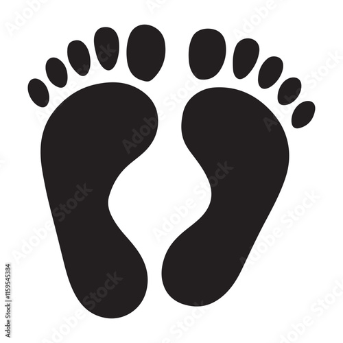 Simple Black Silhouette Footprints Graphic Design