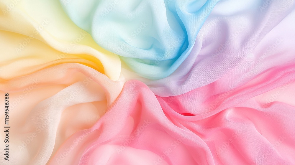 Fototapeta premium Heiteres Chaos aus weich fließendem Stoff in Pastellfarben