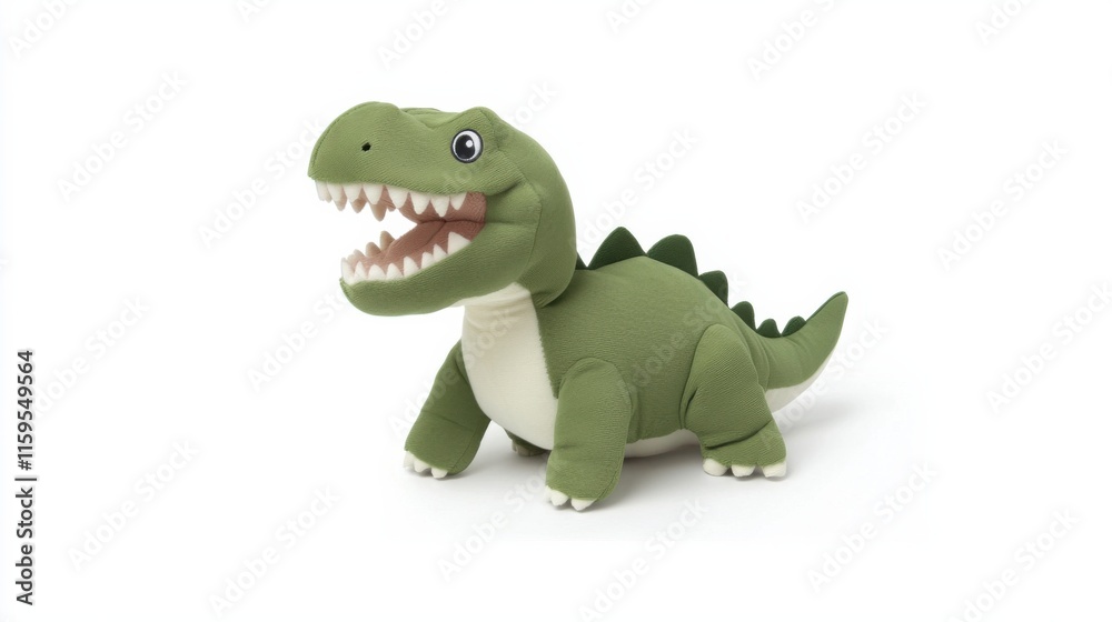 Fototapeta premium Spielerisches Chaos: Plüsch-Dinosaurier für Frühlingsspaß und Fantasie bei Kindern